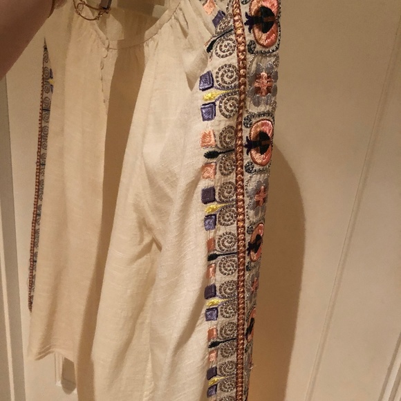 Tory Burch Sz M Ivory Cotton Blend Luna Embroidere - Picture 7 of 7